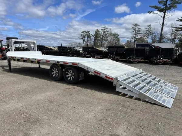 2024 Alum Line Trailers 8.5×24 13K Aluminum Gooseneck w/Flip-Over Ramps