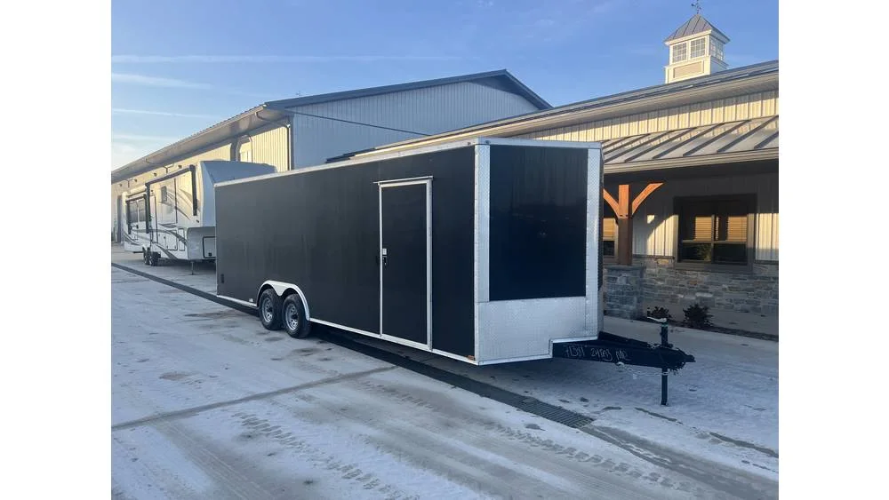 2026 Quality Cargo 8.5x24 Enclosed Trailer 9990 GVW - 7ft Height, Black .080 Polycor Exterior - front view