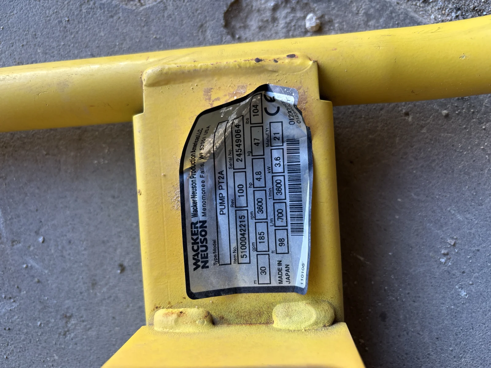 2021 Wacker Neuson PT 2A