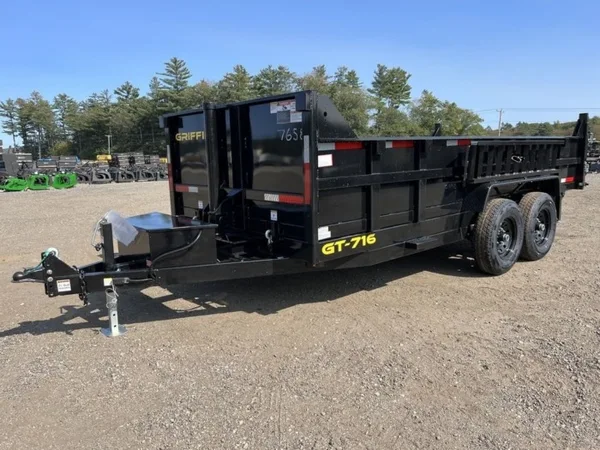 2024 Griffin Trailers 7×16 14K Telescopic Dump Trailer w/Ramps & Spare Tire Mount